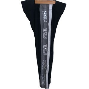 Pink Victoria's Secret large cotton leggings w bling and stripes